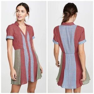 Alice + Olivia Abelia V-neck Button-down Mini Shirtdress- NEVER WORN - Size 6